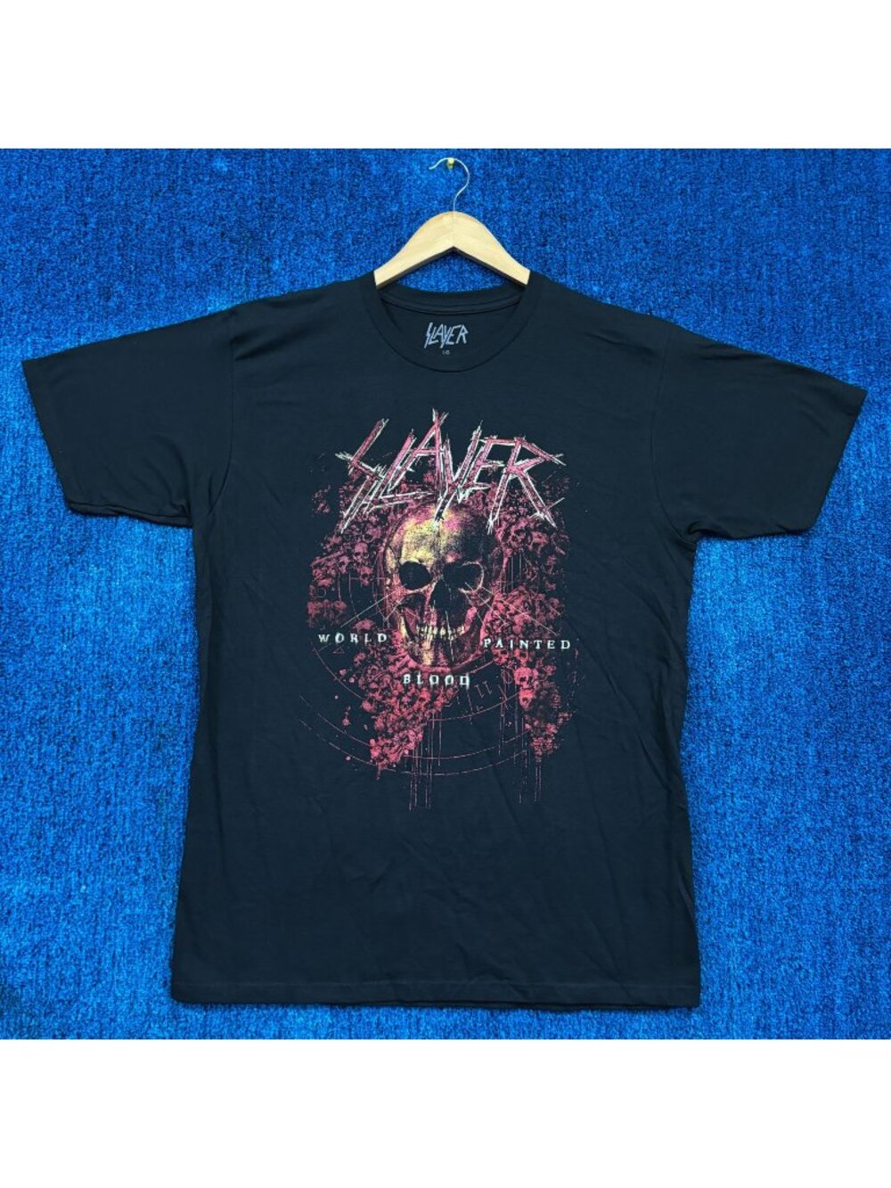 Slayer World Painted Blood Album Art Thrash Metal Band Tee L
